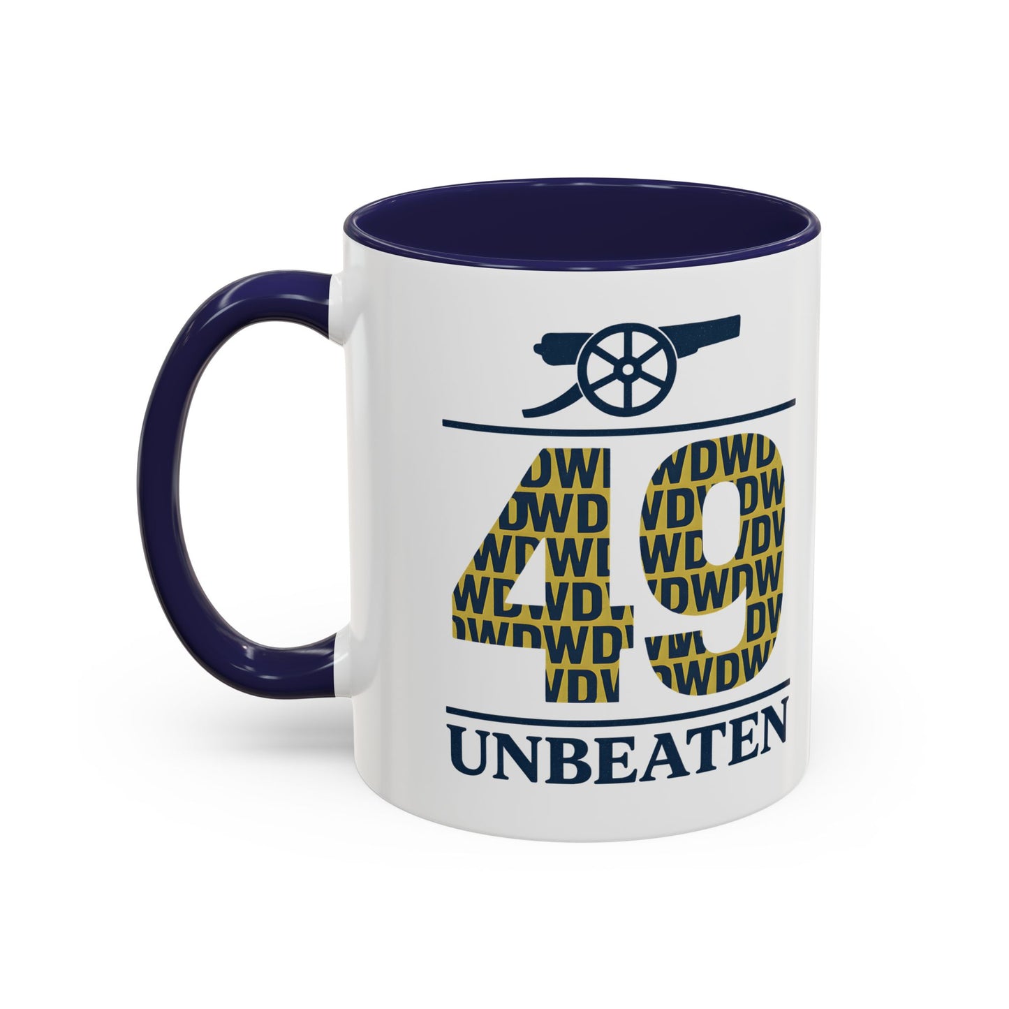Arsenal '49 Unbeaten Accent Coffee Mug — Retro Football Fan Gift (11/15oz)