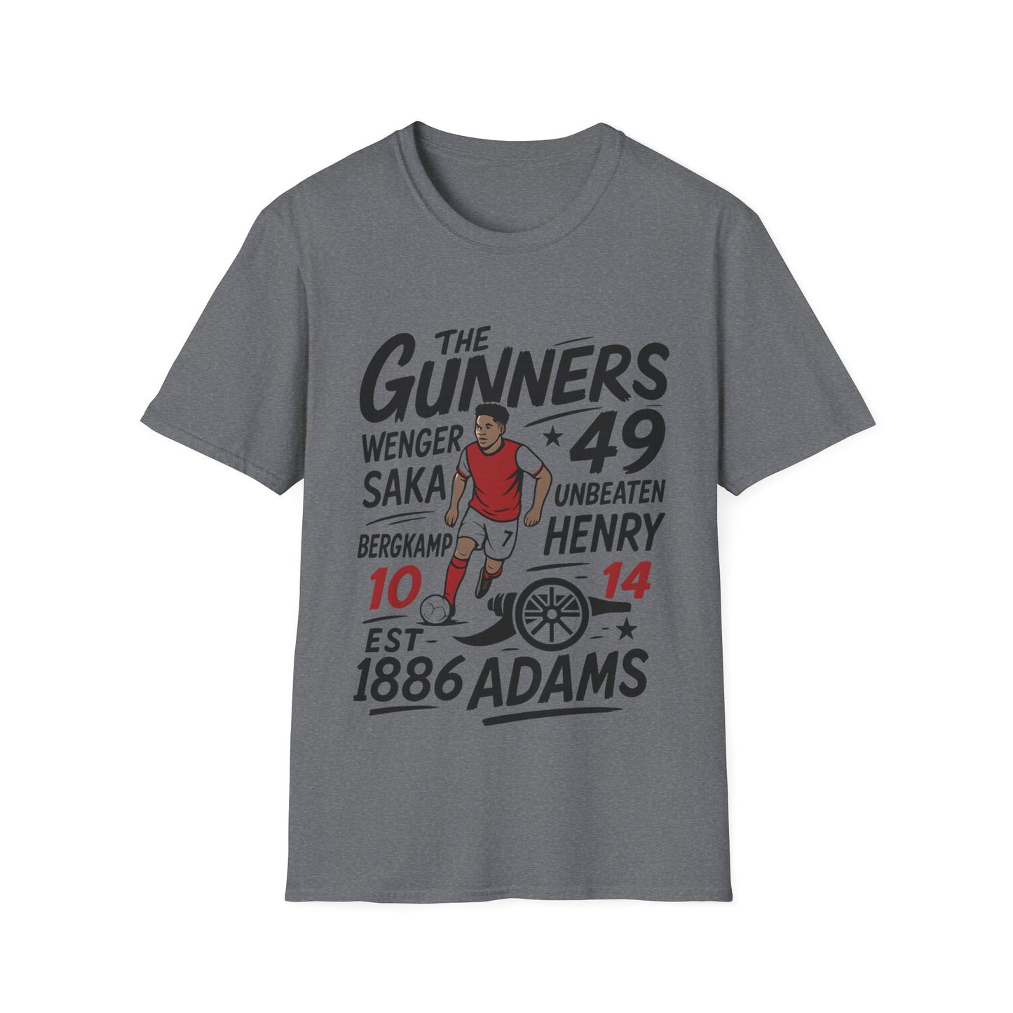 The Gunners Arsenal T-Shirt — Arsenal Legends Shirt (Wenger, Henry, Bergkamp, Saka)