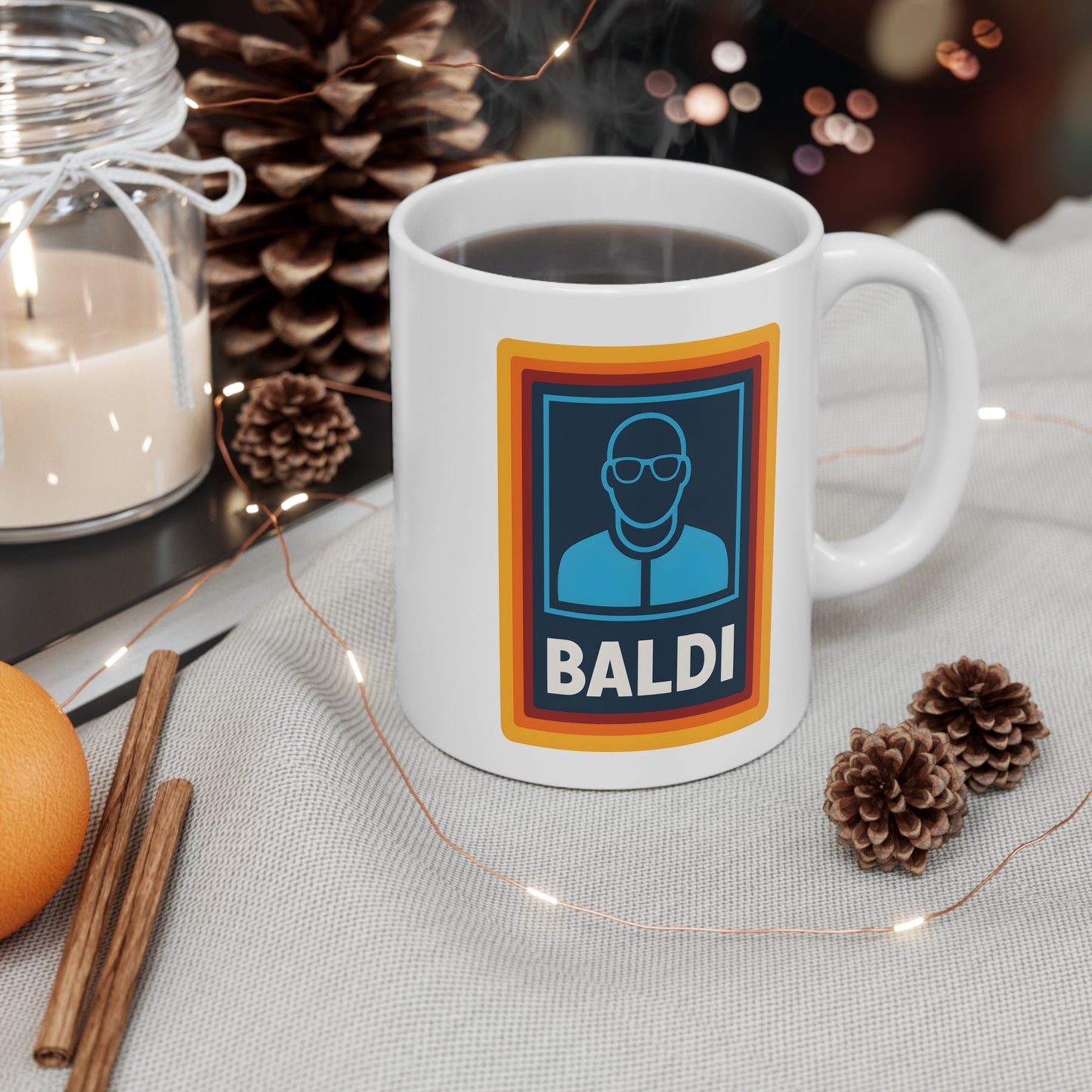 Baldi Retro Badge Mug — Funny Teacher/Geek Coffee Cup