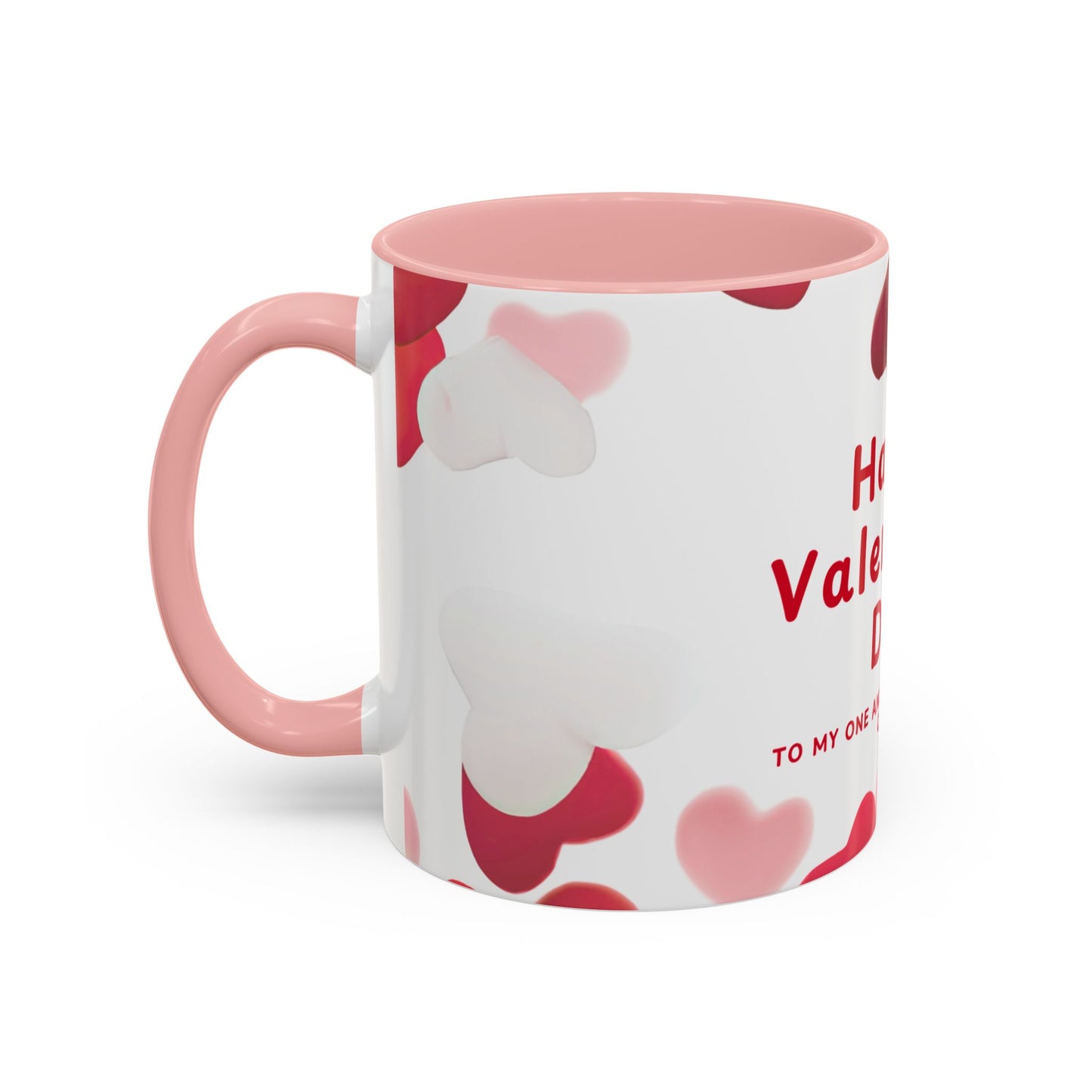 Valentine's Day Accent Coffee Mug — "My One and Only Partner in Crime" Cupid Hearts