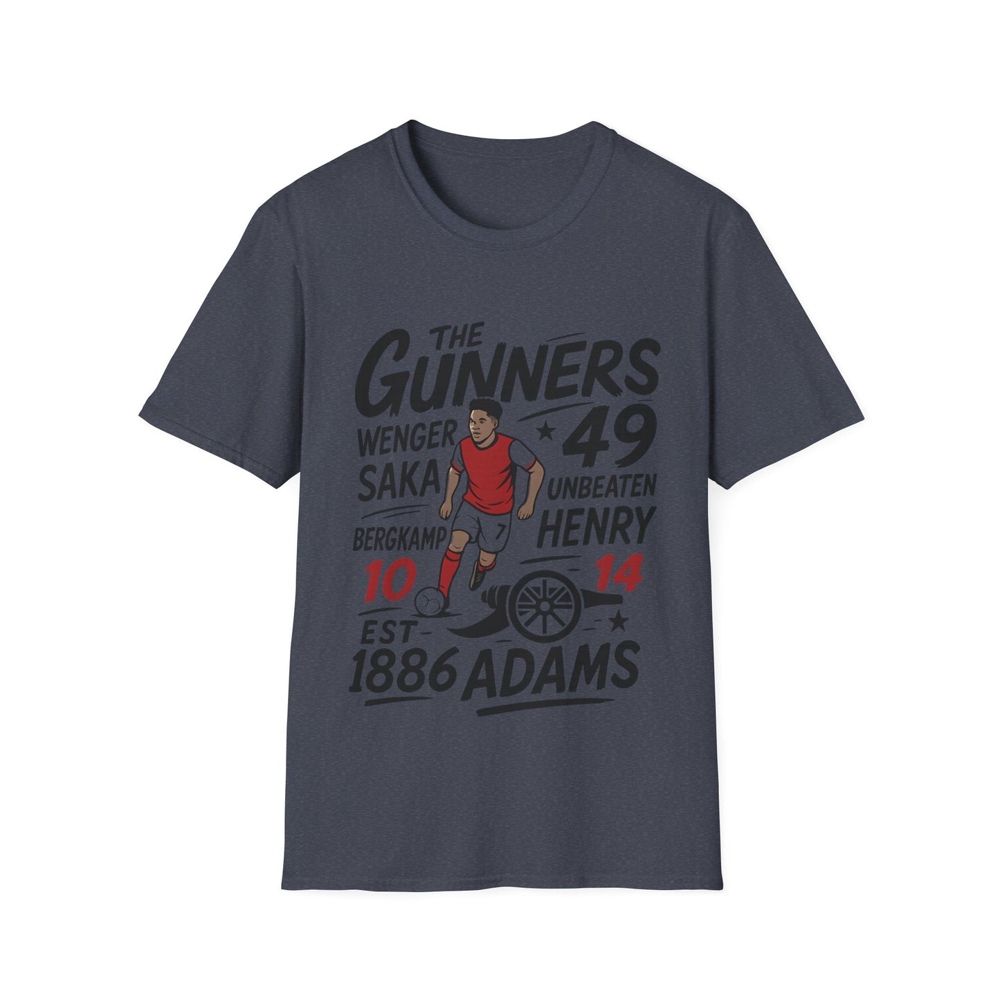 The Gunners Arsenal T-Shirt — Arsenal Legends Shirt (Wenger, Henry, Bergkamp, Saka)