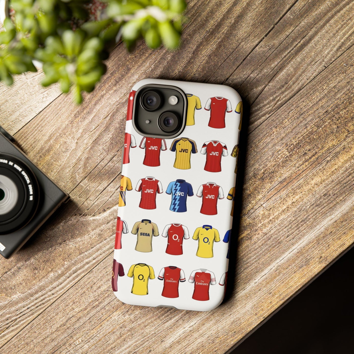 Arsenal Football Jersey Pattern Phone Case – Vintage Kit Collage Tough Cases
