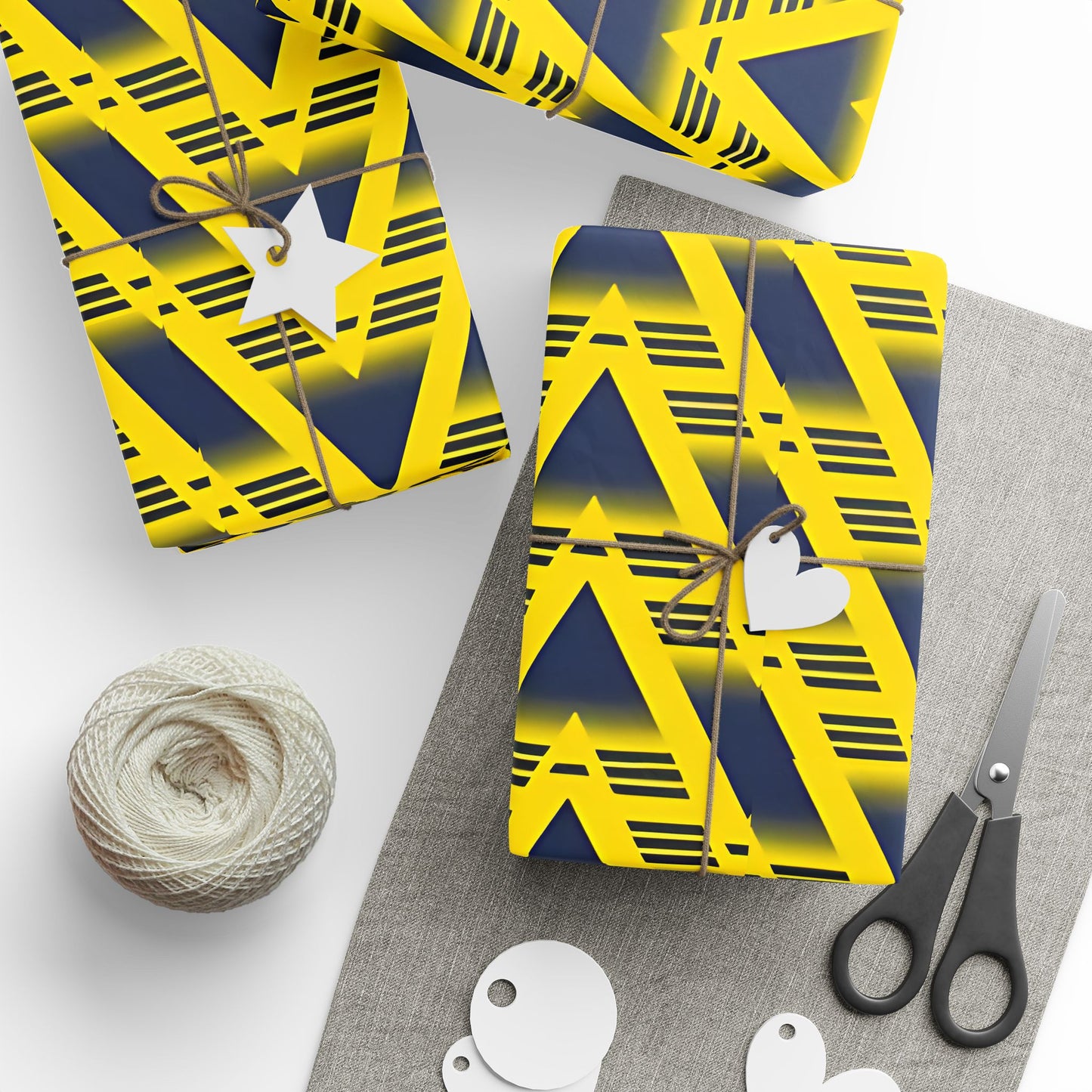 Arsenal Bruised Banana Gift Wrap — Modern Geometric Wrapping Paper