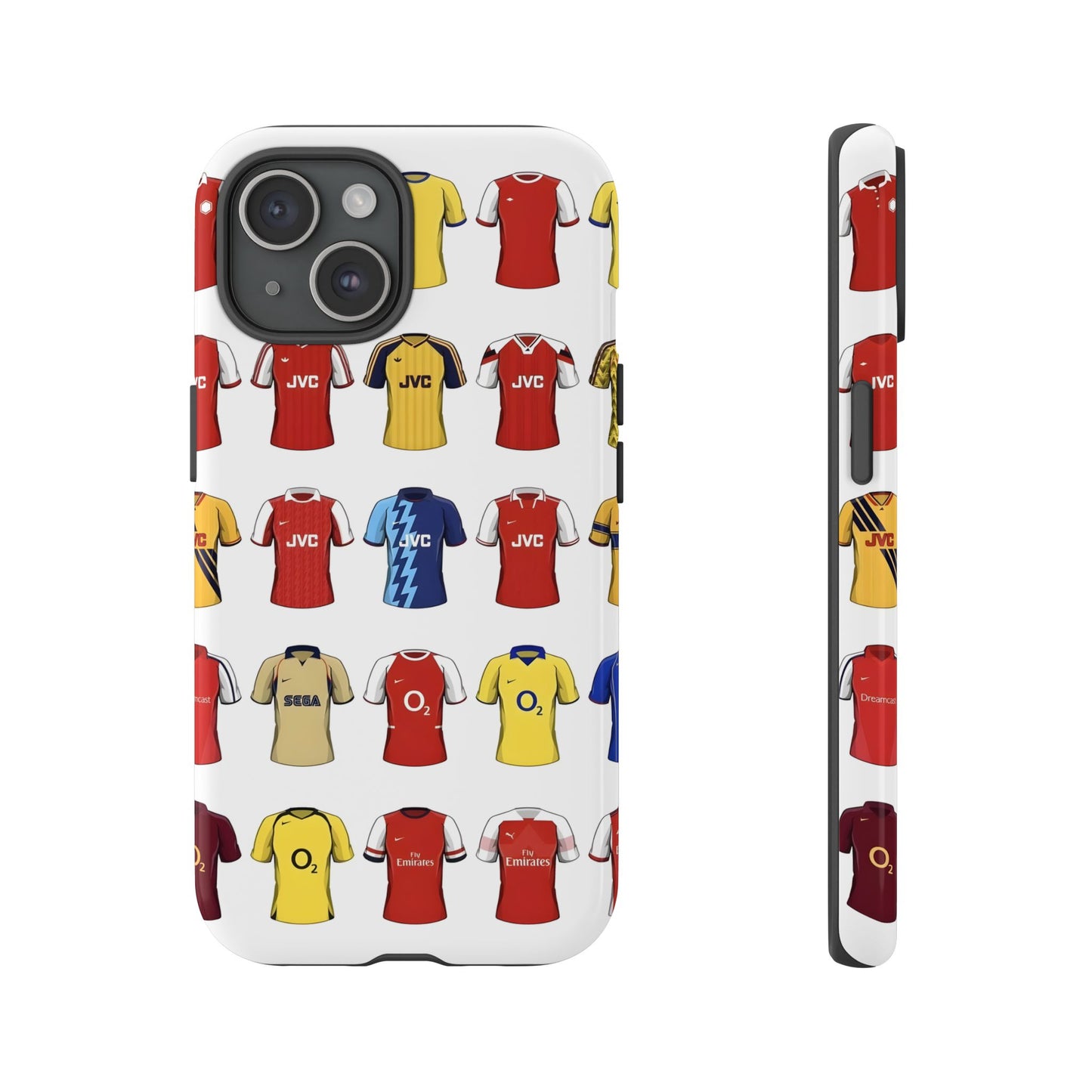 Arsenal Football Jersey Pattern Phone Case – Vintage Kit Collage Tough Cases