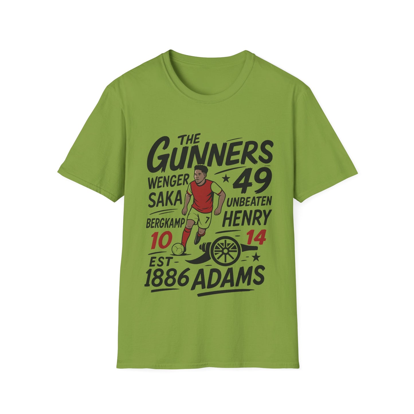 The Gunners Arsenal T-Shirt — Arsenal Legends Shirt (Wenger, Henry, Bergkamp, Saka)