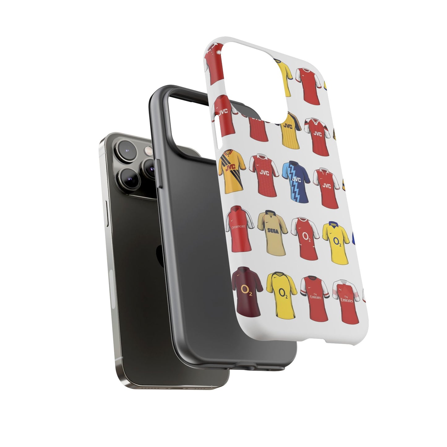 Arsenal Football Jersey Pattern Phone Case – Vintage Kit Collage Tough Cases