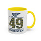 Arsenal '49 Unbeaten Accent Coffee Mug — Retro Football Fan Gift (11/15oz)