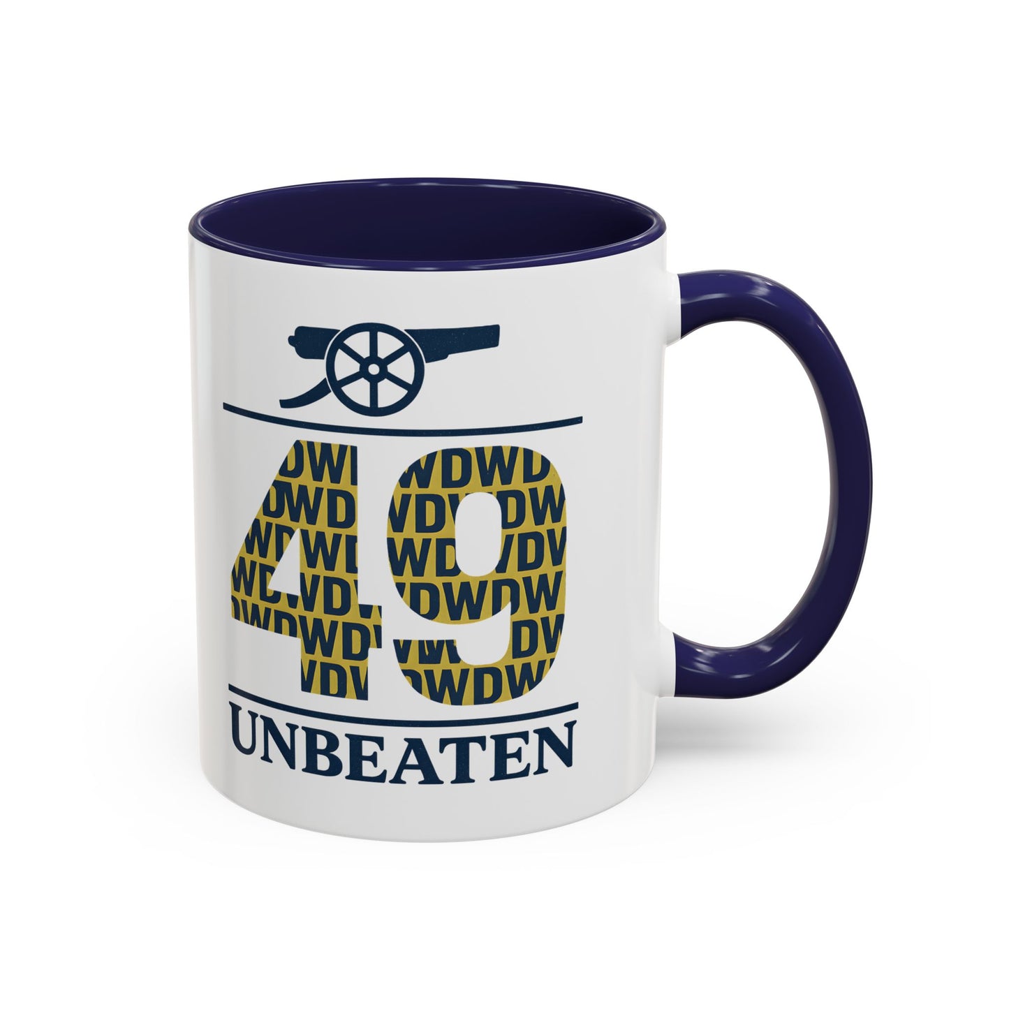 Arsenal '49 Unbeaten Accent Coffee Mug — Retro Football Fan Gift (11/15oz)
