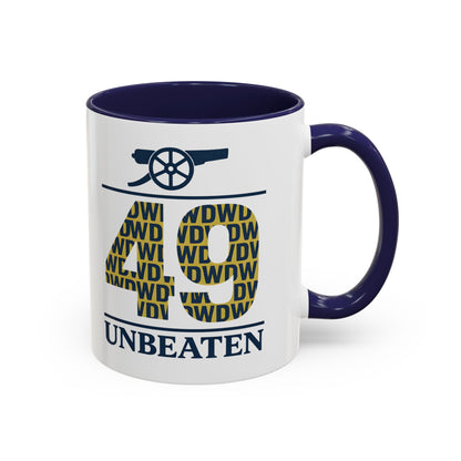 Arsenal '49 Unbeaten Accent Coffee Mug — Retro Football Fan Gift (11/15oz)