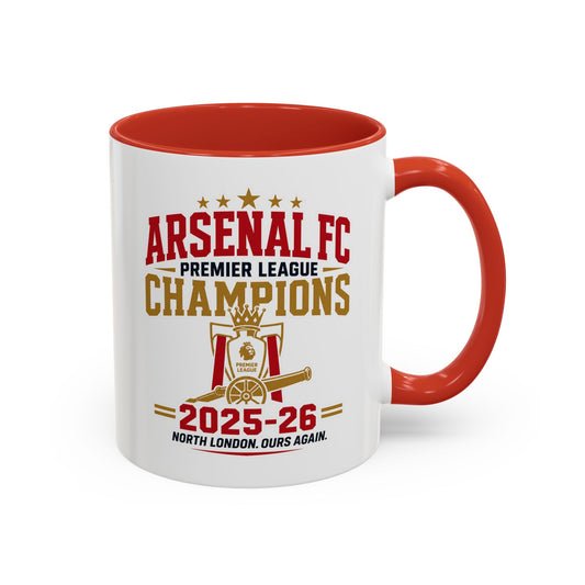 Arsenal FC Champions 2025-26 Accent Coffee Mug