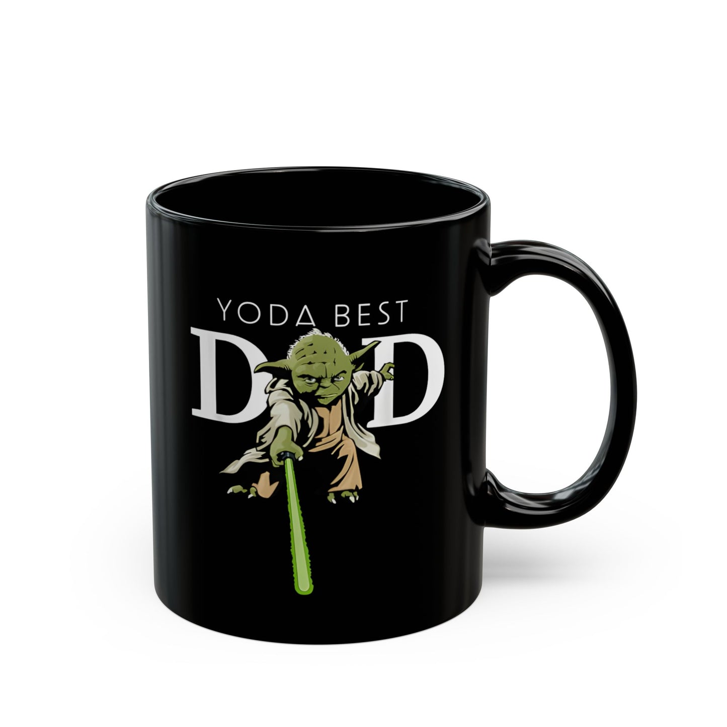 Yoda Best Dad Black Mug – Funny Star Wars Father’s Day Coffee Cup (11oz/15oz)