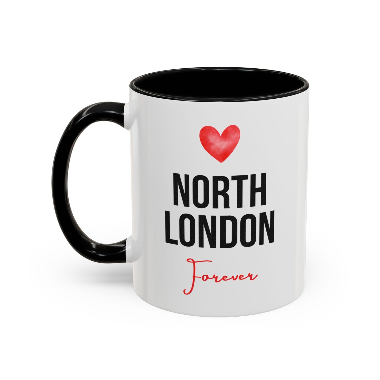 North London Forever Mug – Red Heart Football Coffee Cup (11oz)