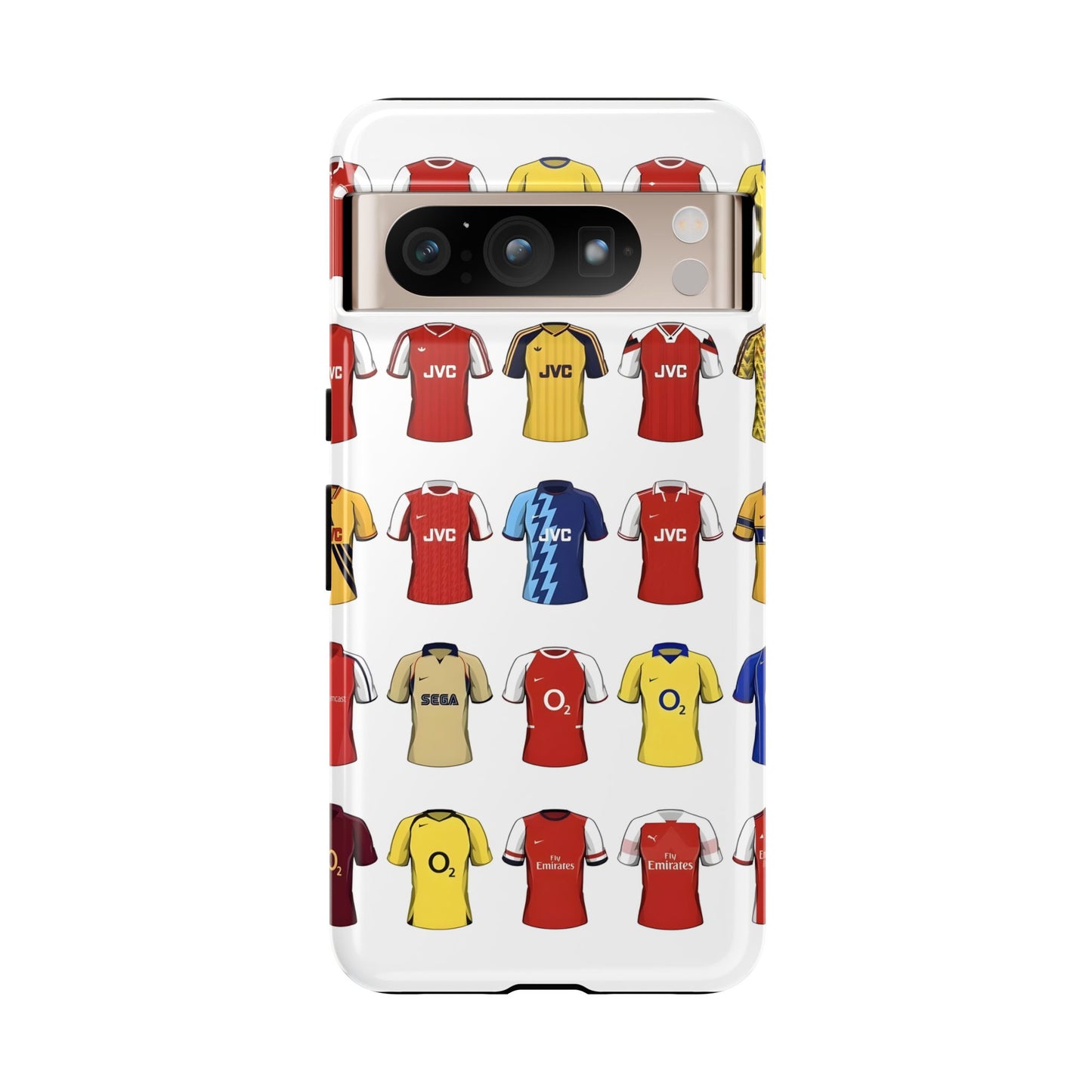 Arsenal Football Jersey Pattern Phone Case – Vintage Kit Collage Tough Cases
