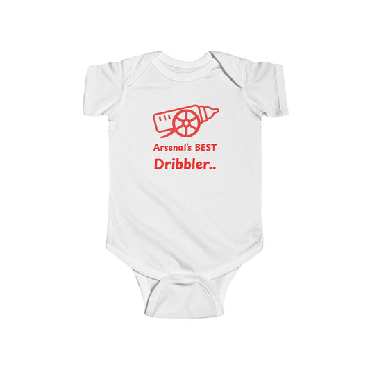 Arsenals BEST Dribbler" Baby Football Onesie