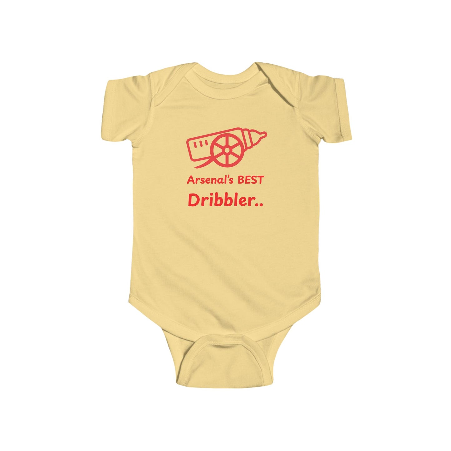 Arsenals BEST Dribbler" Baby Football Onesie