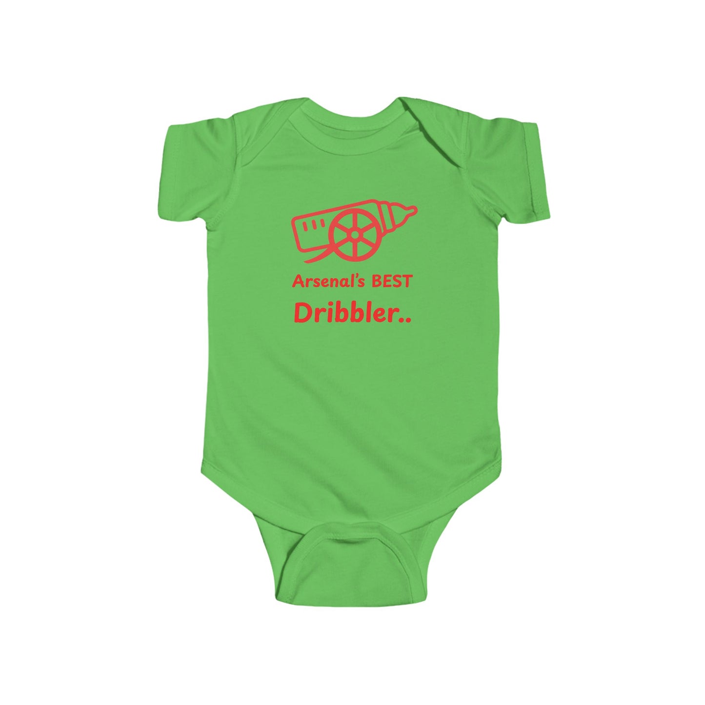 Arsenals BEST Dribbler" Baby Football Onesie