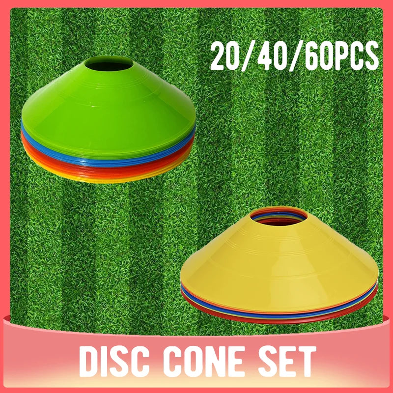 Football Training Cone Set – 20 / 40 / 60 Pack Agility Disc Cones | Speed & Coordination Drills for Kids & Adults