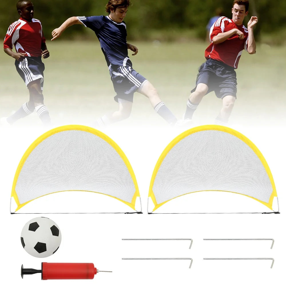 2-Pack Foldable Pop-Up Football Goals – Portable Kids Soccer Nets for Indoor & Outdoor Training