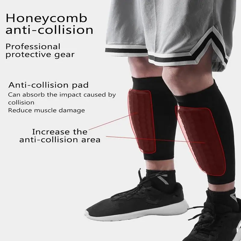 Honeycomb Compression Shin Pad Sleeves – Breathable EVA Protection for Football, Skiing & Outdoor Sports (Unisex)