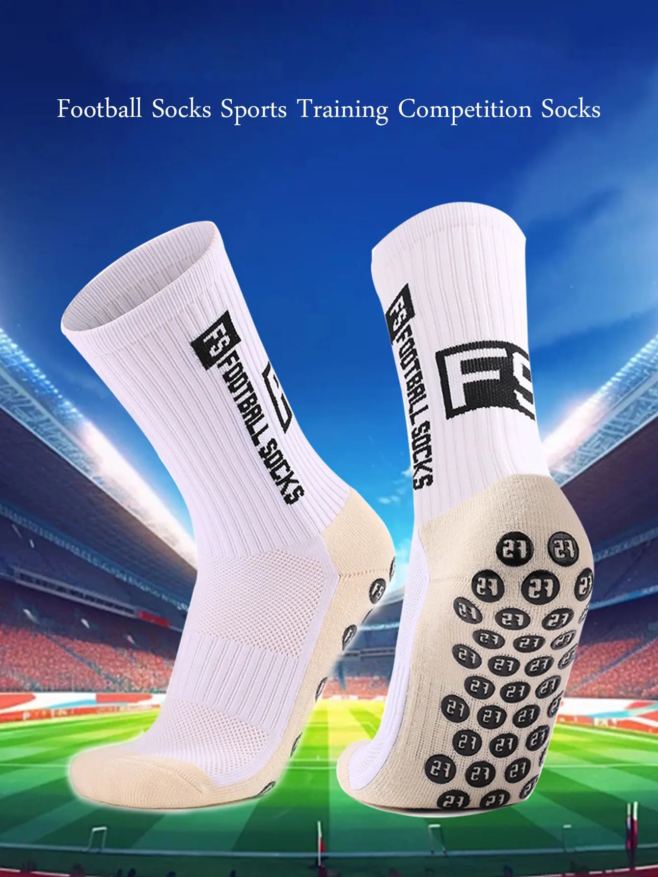 4 Pairs Grip Football Socks – Anti-Slip Performance Socks for Men & Women | Soccer, Gym & Sports Training