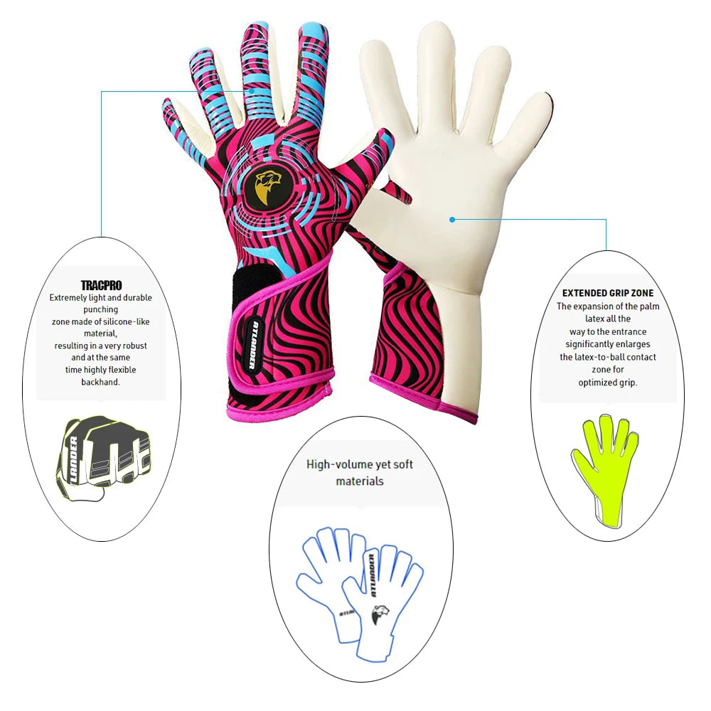 Professional Football Goalkeeper Gloves – Kids & Adults Latex Grip Goalie Gloves for Soccer Training & Match Play