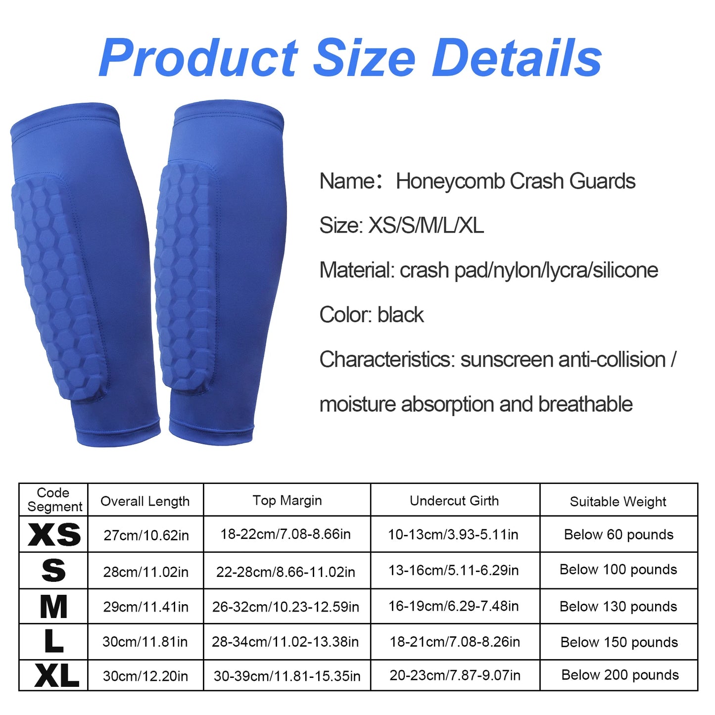 Honeycomb Sleeve Shin Guards – Lightweight Compression Fit Football Protection (Kids & Adults)