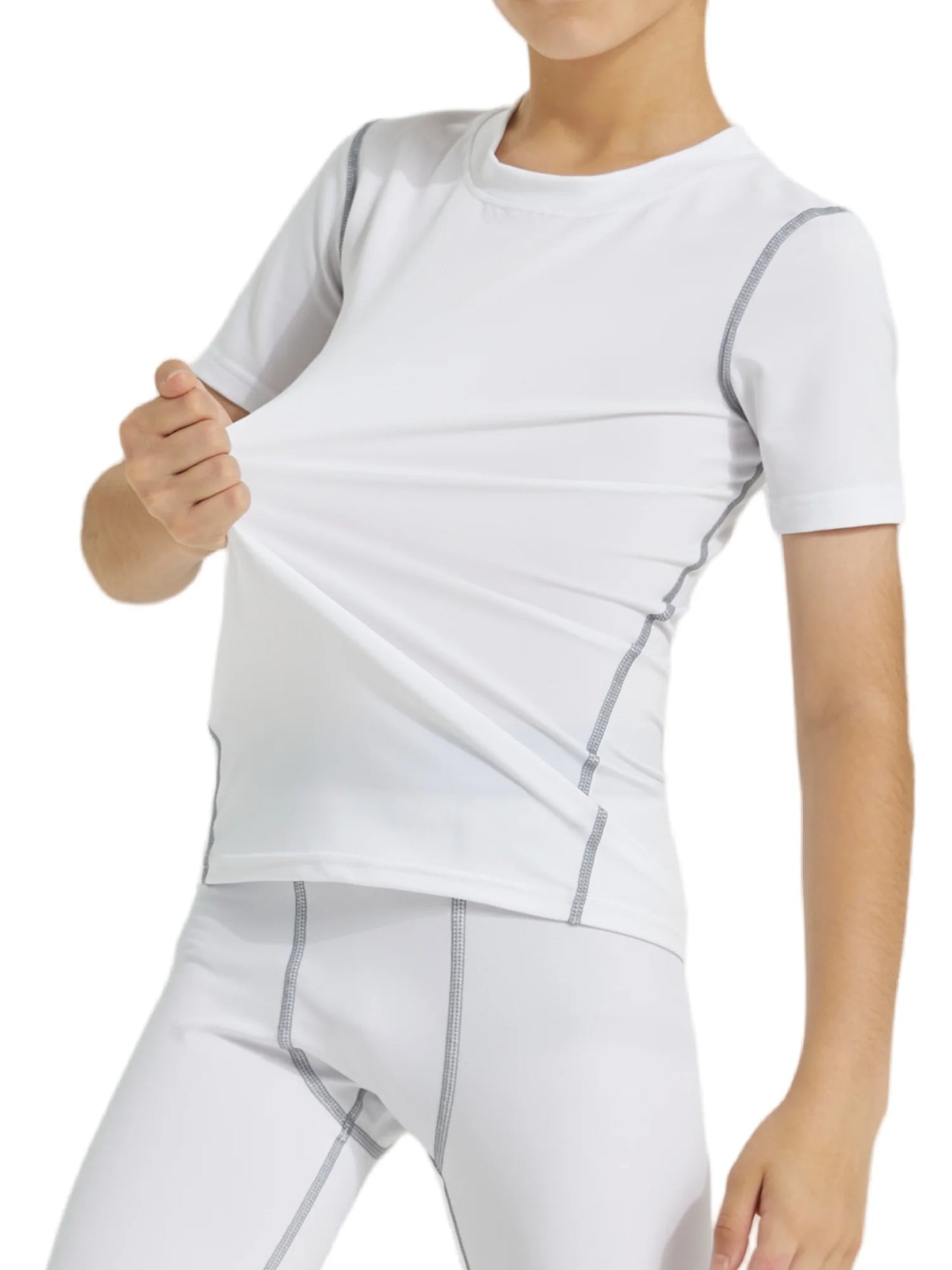 Kids Football Skins Short Sleeve Compression Top – Boys Quick-Dry Base Layer Shirt for Training and PE