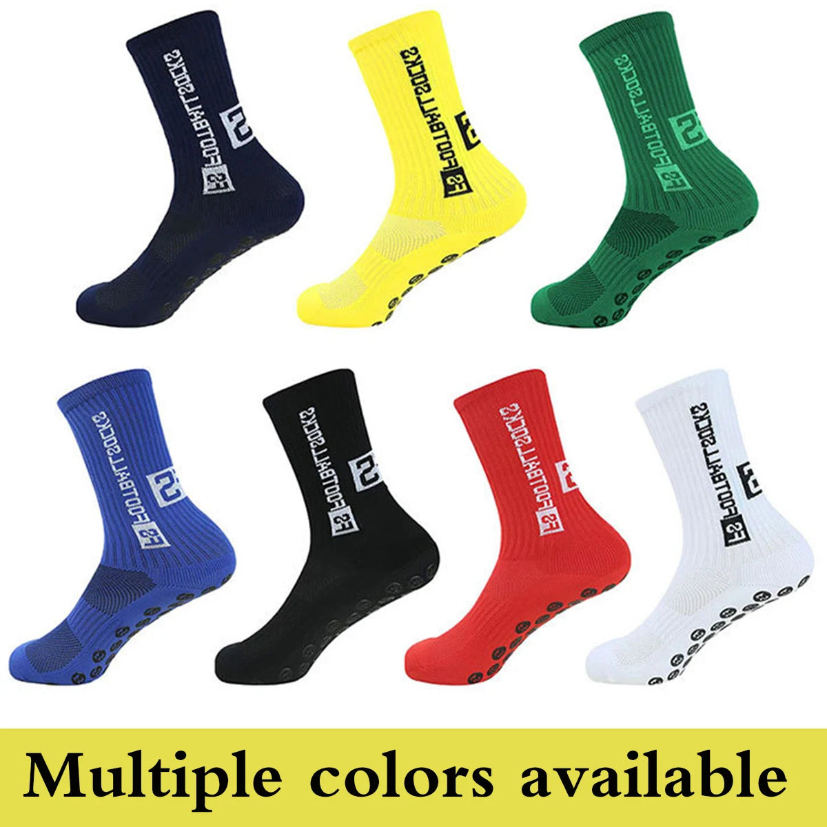 4 Pairs Grip Football Socks – Anti-Slip Performance Socks for Men & Women | Soccer, Gym & Sports Training