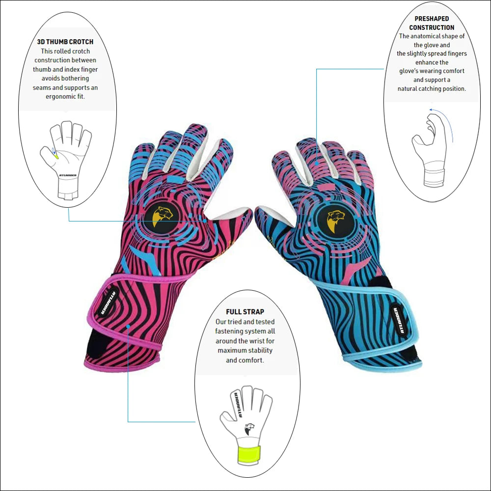 Professional Football Goalkeeper Gloves – Kids & Adults Latex Grip Goalie Gloves for Soccer Training & Match Play