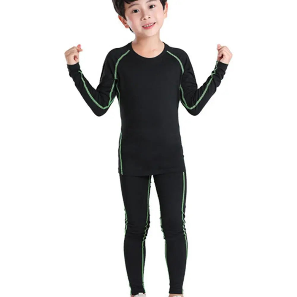 Kids' Sportswear Thermal Underwear Baby Quick Drying Clothes Soccer Compression Kids Sportswear Clothing Basketball Boy Y7F0