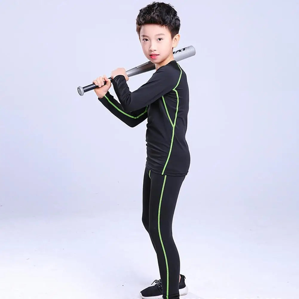 Kids' Sportswear Thermal Underwear Baby Quick Drying Clothes Soccer Compression Kids Sportswear Clothing Basketball Boy Y7F0