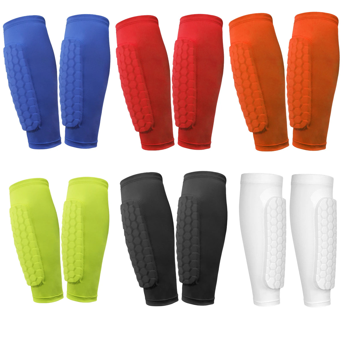 Comp Guard Fit Honeycomb Sleeve Shin Guards – Lightweight Compression Fit Football Pr ...