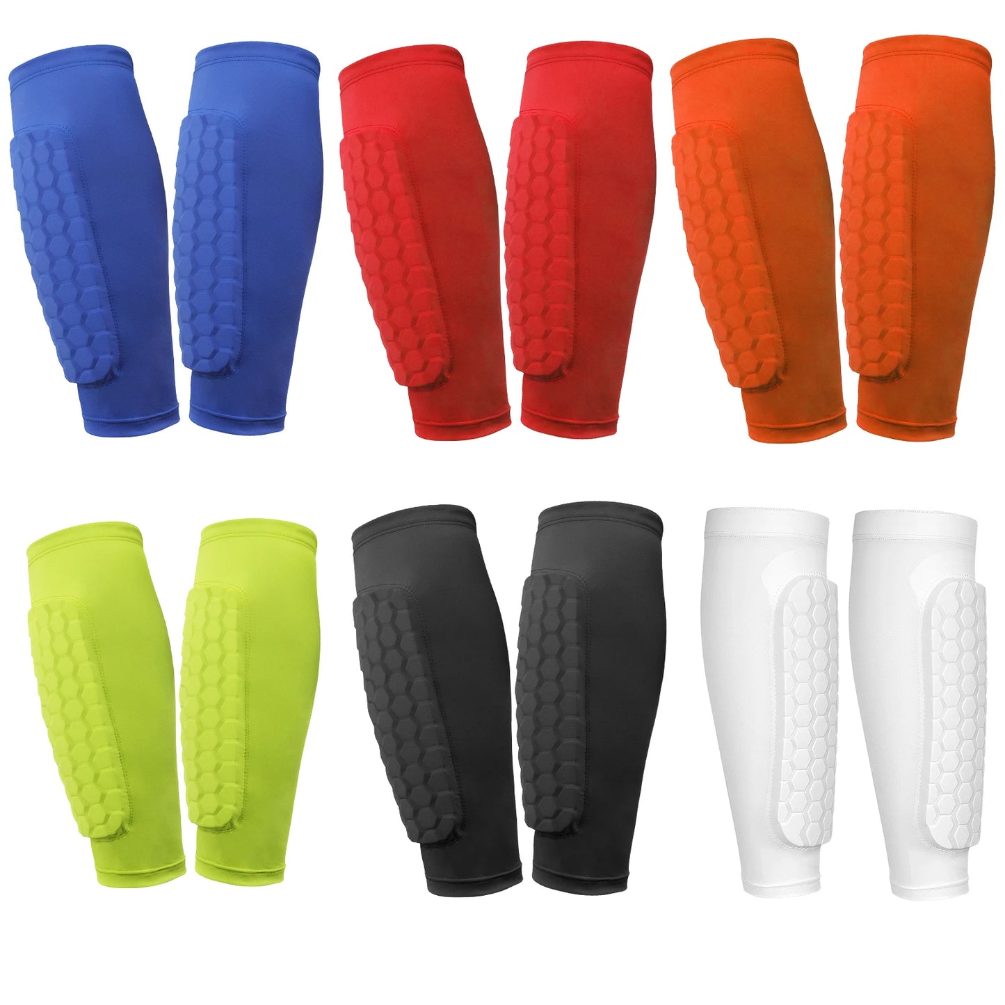 Honeycomb Sleeve Shin Guards – Lightweight Compression Fit Football Protection (Kids & Adults)