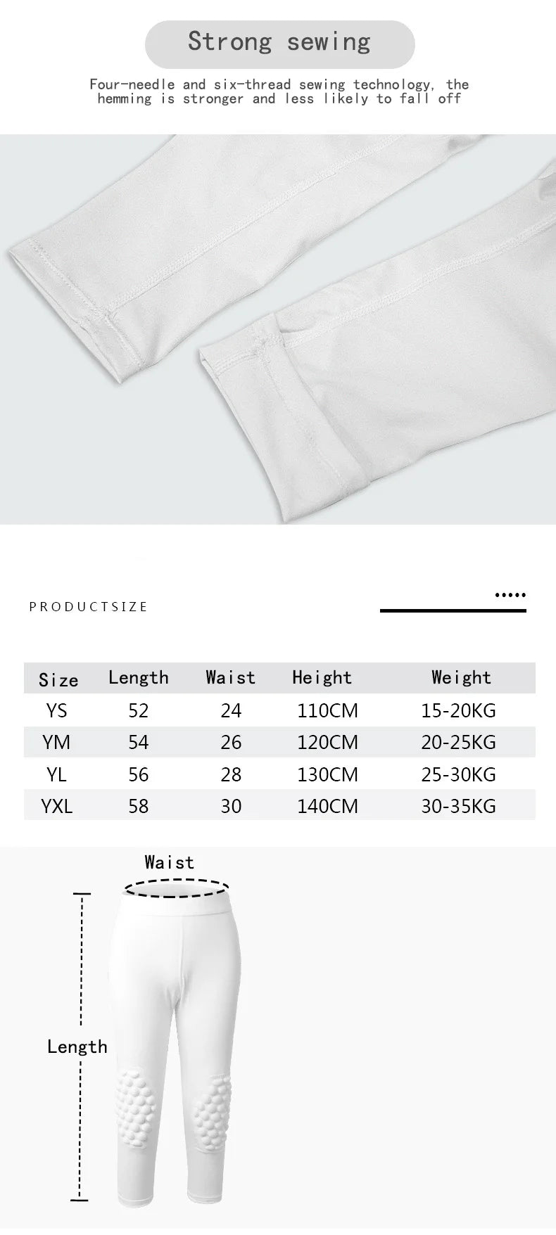 Kids 3/4 Compression Leggings with Knee Protection – Football & Basketball Skins for Junior Training