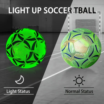 Glow-in-the-Dark Football – Pro Size 5 PU Soccer Ball | Durable, Machine-Sewn Design for Night Training & All-Weather Play