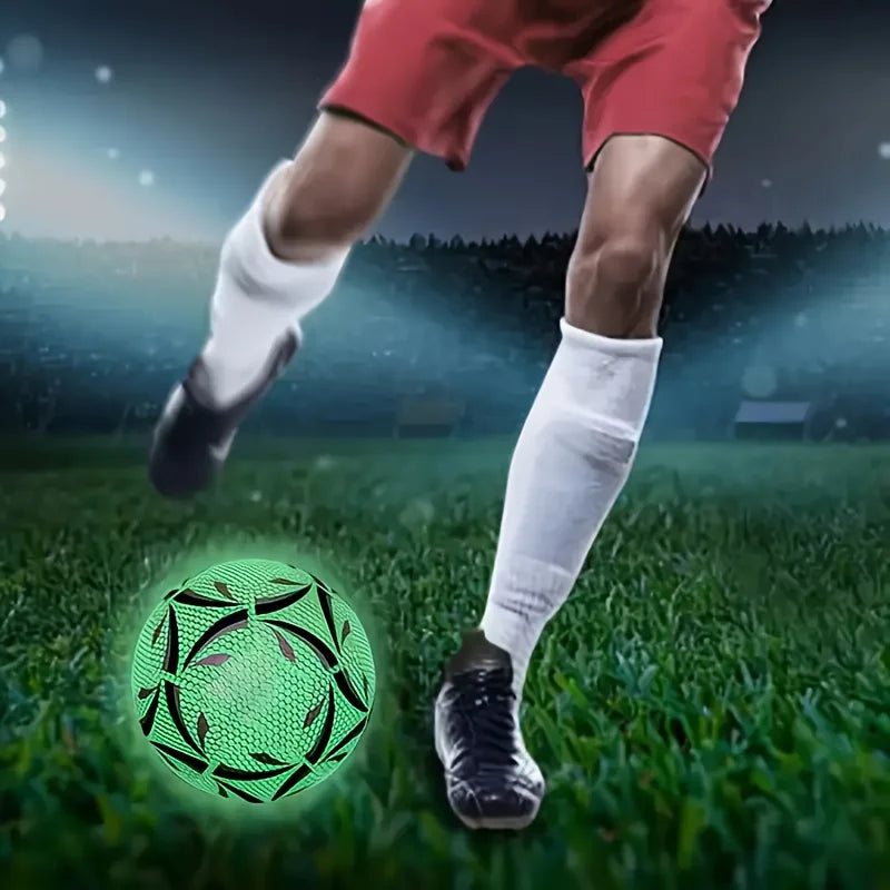 Glow-in-the-Dark Football – Pro Size 5 PU Soccer Ball | Durable, Machine-Sewn Design for Night Training & All-Weather Play