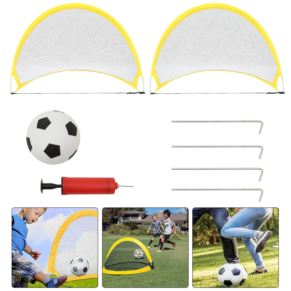 2-Pack Foldable Pop-Up Football Goals – Portable Kids Soccer Nets for Indoor & Outdoor Training