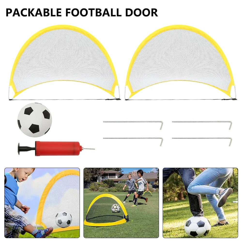 2-Pack Foldable Pop-Up Football Goals – Portable Kids Soccer Nets for Indoor & Outdoor Training