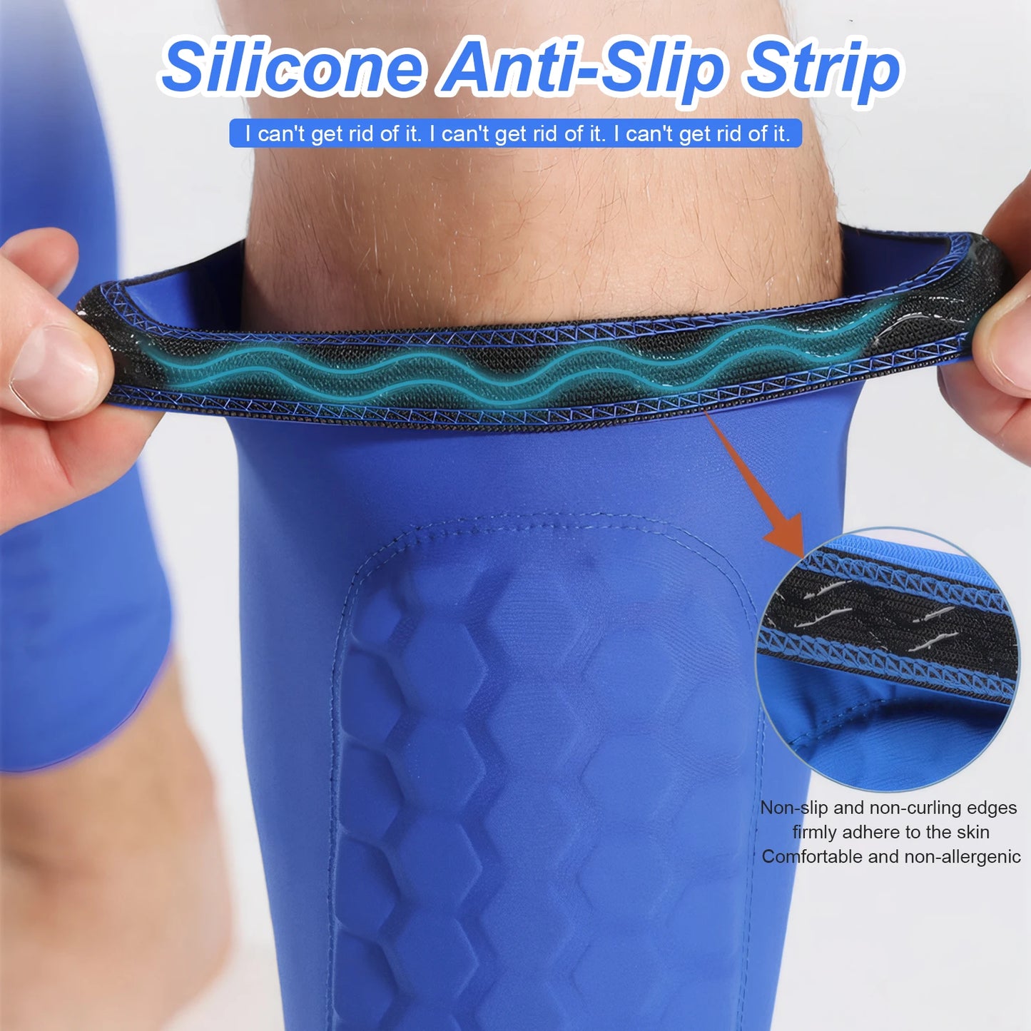 Honeycomb Sleeve Shin Guards – Lightweight Compression Fit Football Protection (Kids & Adults)