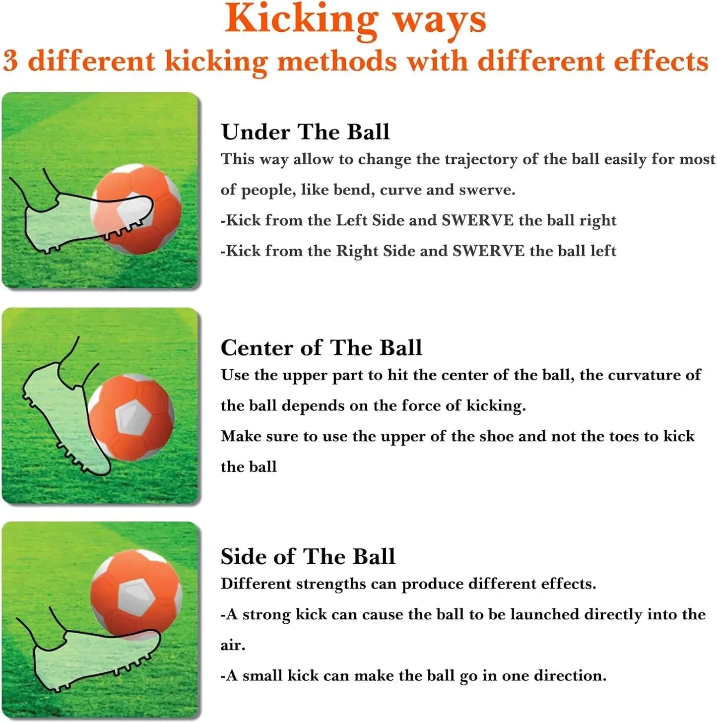 Arc Football Curve Trainer Ball – Master Curve Shots | Youth & Junior Football Training Toy (Orange & White