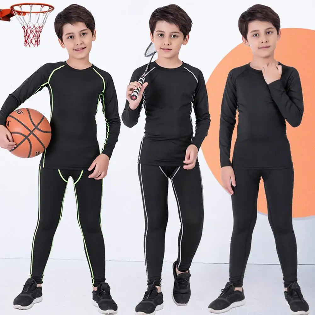 Kids' Sportswear Thermal Underwear Baby Quick Drying Clothes Soccer Compression Kids Sportswear Clothing Basketball Boy Y7F0