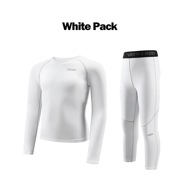 Kids Football Skins Set – Compression Base Layer Top & Leggings for Training | Youth Thermal Sports Underwear