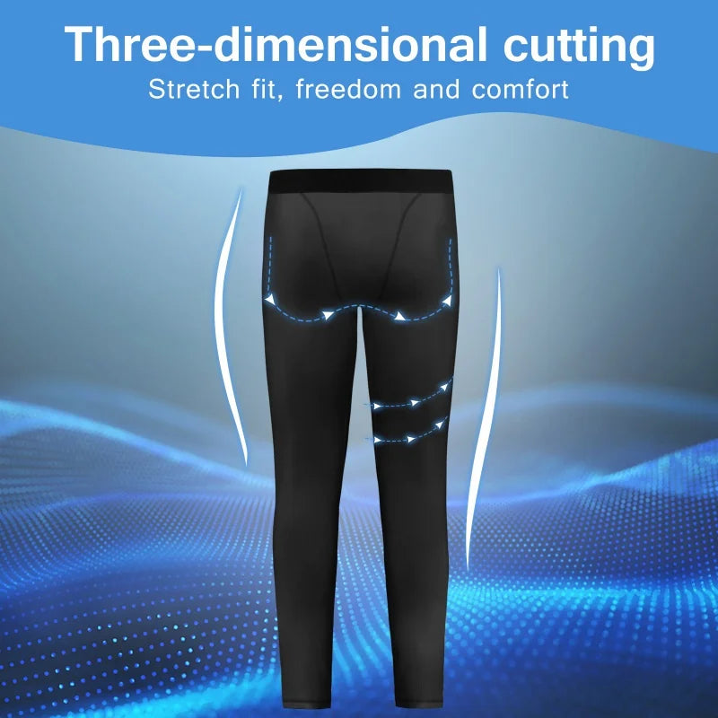 Kids Football Skins Compression Leggings – Boys Sports Base Layer Tights for Training, Running & Football