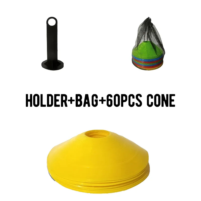 Football Training Cone Set – 20 / 40 / 60 Pack Agility Disc Cones | Speed & Coordination Drills for Kids & Adults
