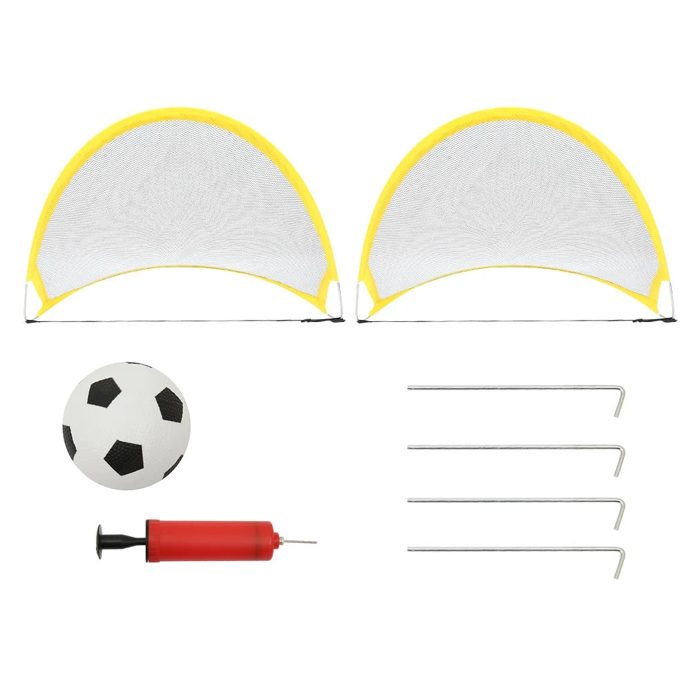 2-Pack Foldable Pop-Up Football Goals – Portable Kids Soccer Nets for Indoor & Outdoor Training
