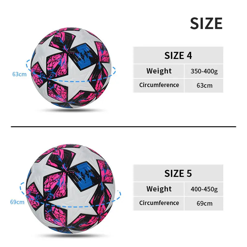 Pro Match & Training Football – Seamless PU Soccer Ball (Size 4 / 5) | Outdoor Professional Grip & Flight Control