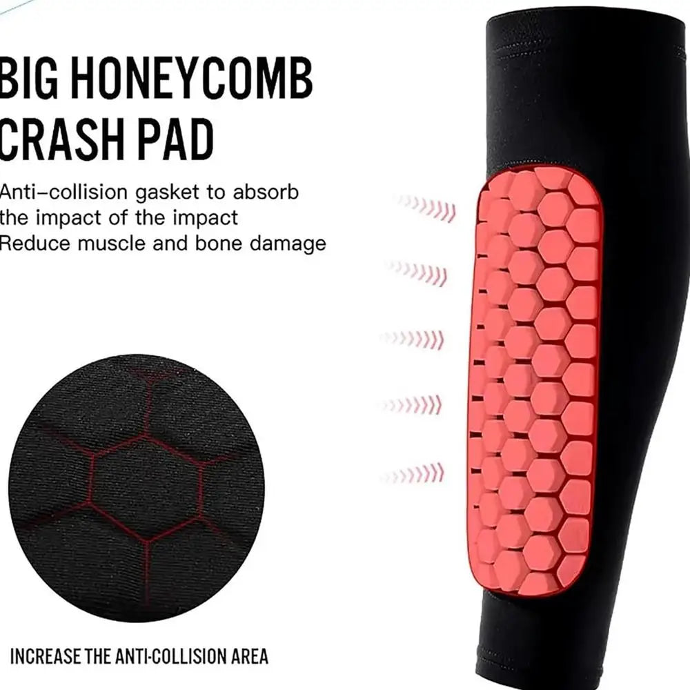 Honeycomb Compression Shin Pad Sleeves – Breathable EVA Protection for Football, Skiing & Outdoor Sports (Unisex)