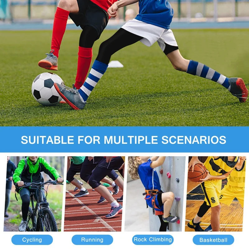 Kids Football Skins Compression Leggings – Boys Sports Base Layer Tights for Training, Running & Football