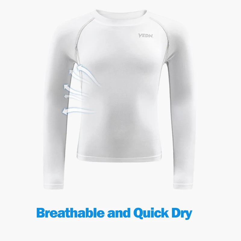 Kids Football Skins Set – Compression Base Layer Top & Leggings for Training | Youth Thermal Sports Underwear