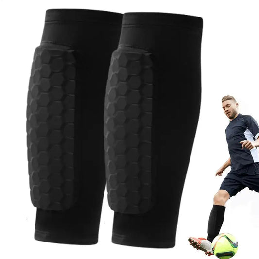 Honeycomb Compression Shin Pad Sleeves – Breathable EVA Protection for Football, Skiing & Outdoor Sports (Unisex)